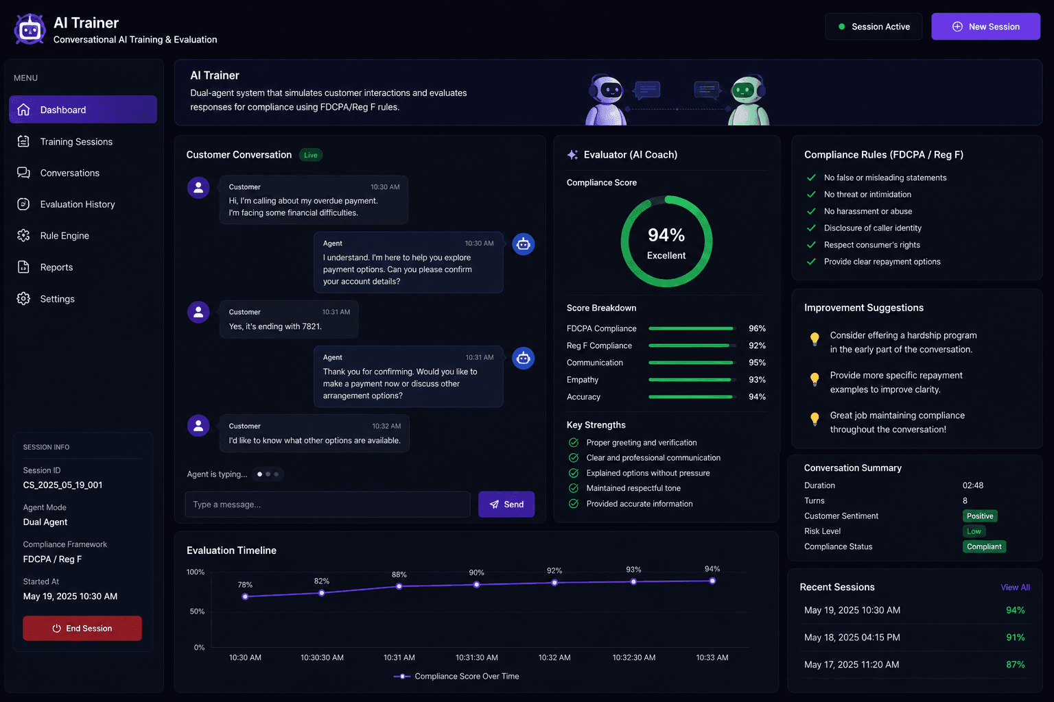 Agentic AI trainer project screenshot